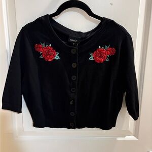 Torrid Retro Rose Embroidered Cardigan NWT